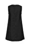 Women's Round Neck Zero Sleeve Black Dress - 15364156 - 3