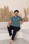 طقم بيجامة رجالي فاخر بأكمام قصيرة وأزرار من القطن الطبيعي 100% عالي الجودة - 7