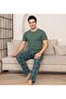 Men's Dad Dowry Modal Fabric Six-Pocket Short Sleeve Fit Collar Buttoned Cotton Pajama Set - 2