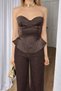 Women's French Satin Strapless Corset – Shaping & Elegant Silhouette - Luxurious Look for Night & Events - 6