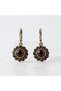 Bronze Earrings Authentic Jewelry Red Ruby Crystal Stone Round Spiral Round Model Vintage Women's Earrings - 2