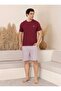 Men's Dad Dowry Modal Fabric Shorts with Six Pockets, Short Sleeve, Fit Crew Neck Cotton Pajama Set - 5