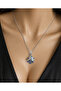 Blue Stone Unisex Dice Necklace Silver Color Unisex Dice Necklace - 5