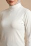 High Collar Long Sleeve Undershirt Blouse -Ecru - 2