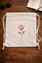 Rose Printed Drawstring Backpack Thin Lightweight Cloth Bag 35X40 - 2