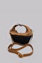 Capsule Soft Wicker and Genuine Leather Special Design Stylish Premium Women's Crossbody Bag with Adjustable Strap - 2