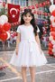 Girl's White Tulle Skirt with Bow Detail School Festival Performance Outfit 5-13 Years Old - 2
