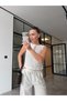 Striped Vest Pants Linen Suit Ecru - 6