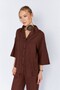 Women's Shirt Women's V-Neck Shirt Brown Shirt - 2