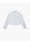 Girls' Cotton Long Sleeve Classic Collar Star Detailed Striped Shirt - 4