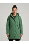 Green Softshell Hooded Zippered Double Face Trendy Coat - 3