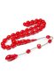 Large Size Burgundy 13 mm Special Craftsmanship Mahmud Karak Crimped Amber Prayer Beads - 3