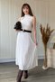 Elastic Waist Lace White Skirt - 3