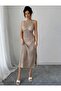 Crew Neck Openwork Patterned 100% Cotton Midi Length Pareo-Beach Dress with Slit Detail - 3