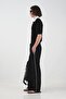 Black Tricot Shirt with Contrast Collar - 2