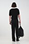 Black Tricot Shirt with Contrast Collar - 3