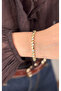 Circle Plate and Stone Row Bracelet - 2
