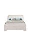 120X200 Kids Bed With Upholstered Headboard-Light Oak+White - 4