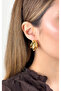 Curved Striped Half Hoop Earrings - 5
