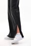 Maternity Stretchy Waistband Adjustable Waist Adjustable Leg Slit Jeans Dark Smoked - 2