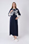 Maternity Nightgown and Dressing Gown Set Polka Dot Lace Sleeves Buttoned Breastfeeding Cotton Viscose Set of 2 - 7