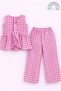 Girl's Gingham Peplum Blouse and Pants Set 12691 - 4