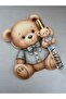 Blue Teddy Bear Figured Perfume Hospital Room Baby Birth Mawlid Gift – 10 Pieces
