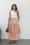 Pile and volant detailed elastic waist lined plaid skirt 4090 - 2