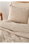 100% Cotton Liva Jacquard Double Bedspread Set Beige (240X260 cm) - 2