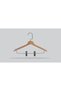 Wooden (Black Nickel Hook) Shirt and Skirt Hanger with Latch Natural Color 8 Pieces - 2