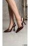 Women's Black Leather Buckle Pointed Toe Stylish Heeled Stiletto Shoes - 3