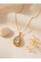 Drop Zircon Stone Steel Necklace - 2