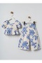 Vintage Wide-Leg Balloon Sleeves Girls' Top and Bottom Set