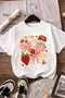 Unisex Children's T-Shirt with Ribbon and Strawberry Print 5Gh3