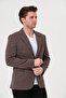 Men's Slim Fit Blazer Jacket Brown Grayish - 6