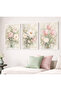 Framed Painting Set 3 Pieces Wooden Painting