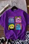 Cute Monster Printed Unisex Children's T-Shirt 6Gh4