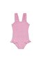 Uv Protected Textured Girls' Swimsuit