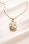 Archhazel Jewelry Gold Necklace with Rainbow & Moon-Star Figures – Colorful Minimal Design