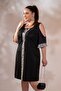 Women's Plus Size Shoulder Detail Dress Black - 3