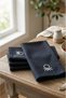 Be-28462-bk 100% cotton 40*40 cm flat napkin 4-pack black
