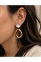 Modern Gold Drop Shaped Women's Earrings with Opal Stone Detail - 2