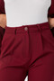 Women's Single Button Jacket and Trousers Set Burgundy - 6