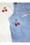 Cherry Embroidered Pocket Detailed Short Sleeve Baby Girl Salopet Set of 2 - 4