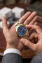 Ories Round Multi-Color Case Navy Blue Dial Premium Men's Wristwatch with Calendar - 4