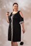 Women's Plus Size Shoulder Detail Dress Black