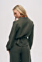 Women's V-Neck Relaxed Fit Elastic Waist Solid Color Shirt - 5
