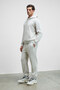 Scarn Men's Cotton Fleece Lined Embroidered Hooded Relaxed Gray Sweatshirt - 4