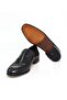 Black Color Laceless Genuine Leather Men's Shoes - 3