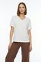 Ecru Stone V-Neck Short Sleeve T-Shirt 1761